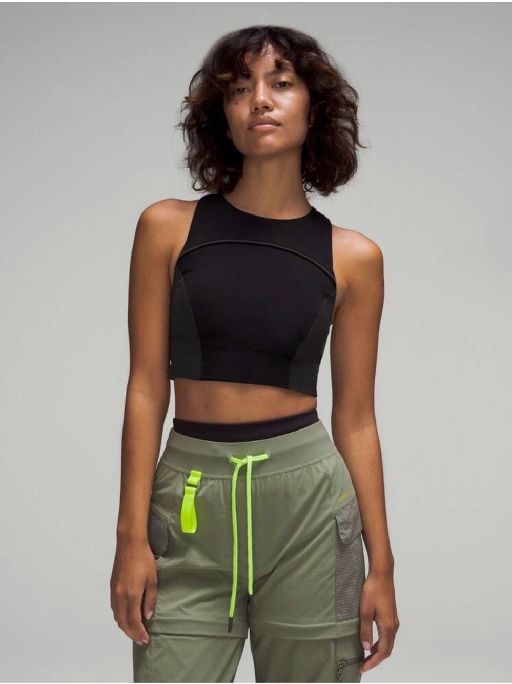 42. lululemon hike to swim Black Cropped High-Neck Sports Tank